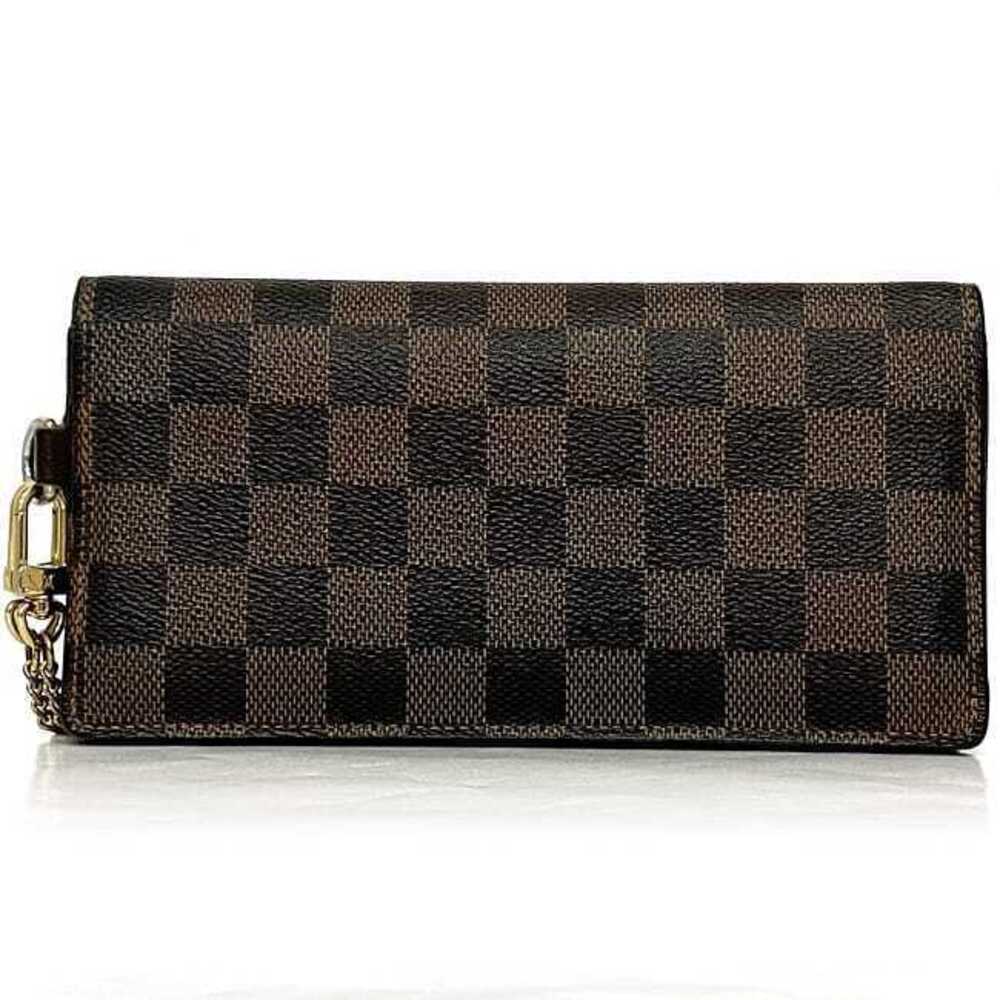 Louis Vuitton Wallet Brown Accordion Flap Chain Ebene Portefeuille